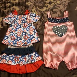 Unbranded baby girl's patriotic outfit bundle